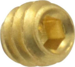 Value Collection - #6-32 UNC, 1/8" OAL, Cup Point Set Screw - Brass, 1/16" Key - USA Tool & Supply