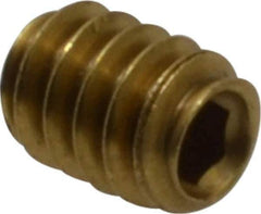 Value Collection - #6-32 UNC, 3/16" OAL, Cup Point Set Screw - Brass, 1/16" Key - USA Tool & Supply