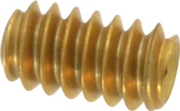 Value Collection - #6-32 UNC, 1/4" OAL, Cup Point Set Screw - Brass, 1/16" Key - USA Tool & Supply