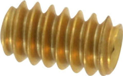 Value Collection - #6-32 UNC, 1/4" OAL, Cup Point Set Screw - Brass, 1/16" Key - USA Tool & Supply