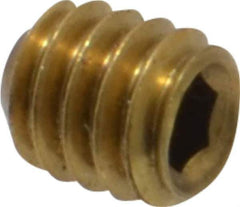 Value Collection - #8-32 UNC, 3/16" OAL, Cup Point Set Screw - Brass, 5/64" Key - USA Tool & Supply