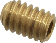 Value Collection - #8-32 UNC, 1/4" OAL, Cup Point Set Screw - Brass, 5/64" Key - USA Tool & Supply