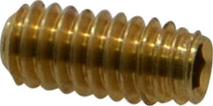 Value Collection - #8-32 UNC, 3/8" OAL, Cup Point Set Screw - Brass, 5/64" Key - USA Tool & Supply
