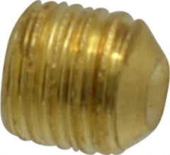 Value Collection - #10-32 UNF, 3/16" OAL, Cup Point Set Screw - Brass, 3/32" Key - USA Tool & Supply