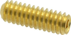 Value Collection - 1/4-20 UNC, 3/4" OAL, Cup Point Set Screw - Brass, 1/8" Key - USA Tool & Supply