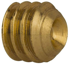 Value Collection - 5/16-18 UNC, 1/4" OAL, Cup Point Set Screw - Brass, 5/32" Key - USA Tool & Supply
