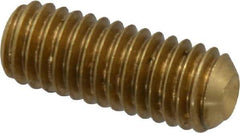 Value Collection - 3/8-16 UNC, 1" OAL, Cup Point Set Screw - Brass, 3/16" Key - USA Tool & Supply