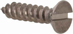 Value Collection - #4, 1/2" OAL, Slotted Drive, Flat Head Wood Screw - Stainless Steel, Grade 18-8 - USA Tool & Supply