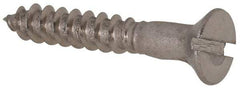 Value Collection - #4, 3/4" OAL, Slotted Drive, Flat Head Wood Screw - Stainless Steel, Grade 18-8 - USA Tool & Supply