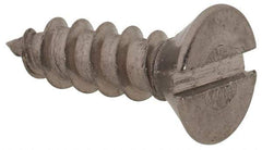 Value Collection - #6, 1/2" OAL, Slotted Drive, Flat Head Wood Screw - Stainless Steel, Grade 18-8 - USA Tool & Supply