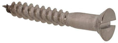 Value Collection - #6, 1" OAL, Slotted Drive, Flat Head Wood Screw - Stainless Steel, Grade 18-8 - USA Tool & Supply