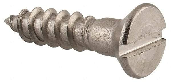 Value Collection - #8, 3/4" OAL, Slotted Drive, Flat Head Wood Screw - Stainless Steel, Grade 18-8 - USA Tool & Supply