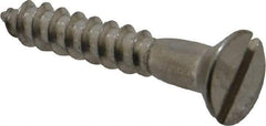 Value Collection - #8, 1" OAL, Slotted Drive, Flat Head Wood Screw - Stainless Steel, Grade 18-8 - USA Tool & Supply