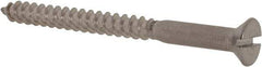 Value Collection - #8, 2" OAL, Slotted Drive, Flat Head Wood Screw - Stainless Steel, Grade 18-8 - USA Tool & Supply