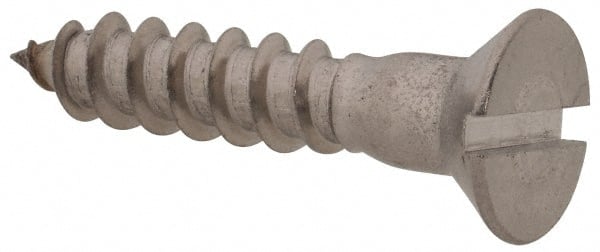 Value Collection - #10, 1" OAL, Slotted Drive, Flat Head Wood Screw - USA Tool & Supply