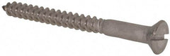 Value Collection - #12, 2-1/2" OAL, Slotted Drive, Flat Head Wood Screw - Stainless Steel, Grade 18-8 - USA Tool & Supply