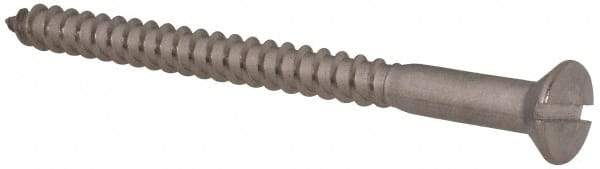 Value Collection - #12, 3" OAL, Slotted Drive, Flat Head Wood Screw - Stainless Steel, Grade 18-8 - USA Tool & Supply