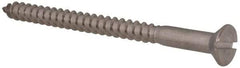 Value Collection - #12, 3" OAL, Slotted Drive, Flat Head Wood Screw - Stainless Steel, Grade 18-8 - USA Tool & Supply