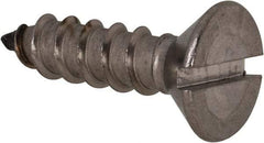 Value Collection - #14, 1" OAL, Slotted Drive, Flat Head Wood Screw - Stainless Steel, Grade 18-8 - USA Tool & Supply