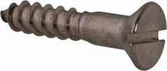 Value Collection - #14, 1-1/4" OAL, Slotted Drive, Flat Head Wood Screw - Stainless Steel, Grade 18-8 - USA Tool & Supply