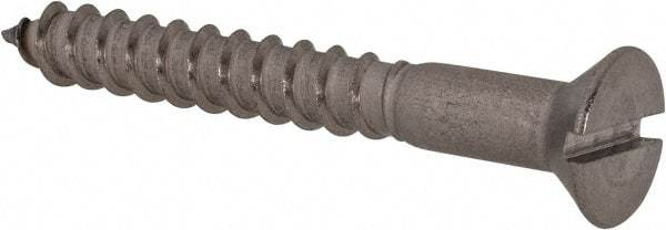 Value Collection - #14, 2" OAL, Slotted Drive, Flat Head Wood Screw - Stainless Steel, Grade 18-8 - USA Tool & Supply