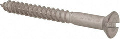 Value Collection - #14, 2-1/2" OAL, Slotted Drive, Flat Head Wood Screw - Stainless Steel, Grade 18-8 - USA Tool & Supply