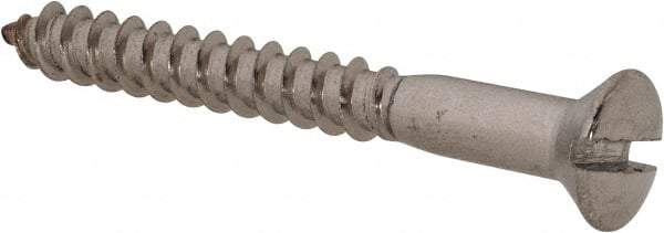 Value Collection - #8, 1-1/2" Length Under Head, Slotted Drive, Oval Head Wood Screw - Stainless Steel, Grade 18-8 - USA Tool & Supply