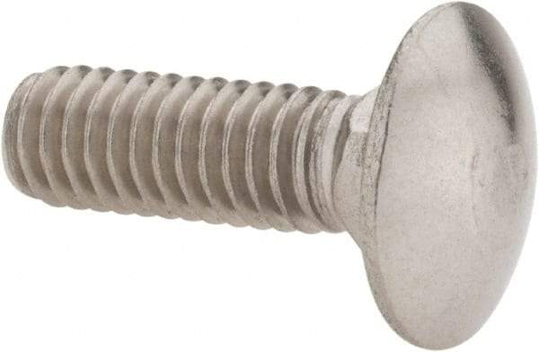 Value Collection - 5/16-18 UNC 1" Length Under Head, Standard Square Neck, Carriage Bolt - 18-8 Stainless Steel, Uncoated - USA Tool & Supply