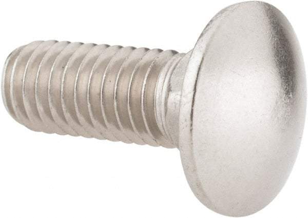 Value Collection - 3/8-16 UNC 1" Length Under Head, Standard Square Neck, Carriage Bolt - 18-8 Stainless Steel, Uncoated - USA Tool & Supply