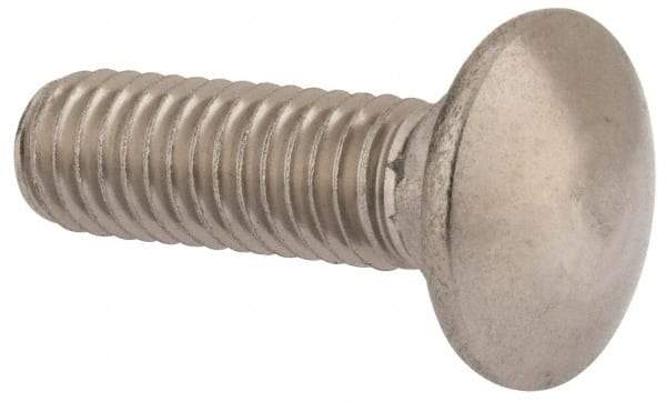 Value Collection - 3/8-16 UNC 1-1/4" Length Under Head, Standard Square Neck, Carriage Bolt - 18-8 Stainless Steel, Uncoated - USA Tool & Supply