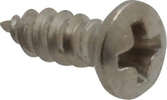 Value Collection - #4 Oval Head Phillips Sheet Metal Screw - Stainless Steel, 3/8" OAL, Grade 18-8 - USA Tool & Supply