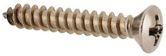 Value Collection - #4 Oval Head Phillips Sheet Metal Screw - Stainless Steel, 3/4" OAL, Grade 18-8 - USA Tool & Supply