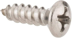 Value Collection - #6 Oval Head Phillips Sheet Metal Screw - Stainless Steel, 1/2" OAL, Grade 18-8 - USA Tool & Supply