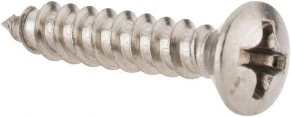Value Collection - #6 Oval Head Phillips Sheet Metal Screw - Stainless Steel, 3/4" OAL, Grade 18-8 - USA Tool & Supply