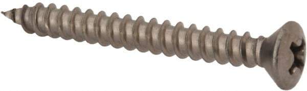 Value Collection - #8 Oval Head Phillips Sheet Metal Screw - Stainless Steel, 1-1/2" OAL, Grade 18-8 - USA Tool & Supply