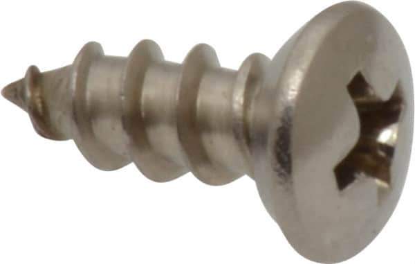 Value Collection - #10 Oval Head Phillips Sheet Metal Screw - Stainless Steel, 1/2" OAL, Grade 18-8 - USA Tool & Supply