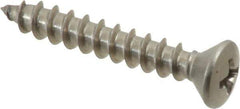 Value Collection - #10 Oval Head Phillips Sheet Metal Screw - Stainless Steel, 1-1/4" OAL, Grade 18-8 - USA Tool & Supply