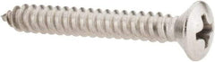 Value Collection - #10 Oval Head Phillips Sheet Metal Screw - Stainless Steel, 1-1/2" OAL, Grade 18-8 - USA Tool & Supply