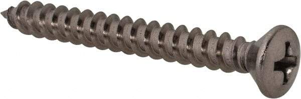 Value Collection - #10 Oval Head Phillips Sheet Metal Screw - Stainless Steel, 1-3/4" OAL, Grade 18-8 - USA Tool & Supply
