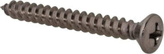 Value Collection - #10 Oval Head Phillips Sheet Metal Screw - Stainless Steel, 1-3/4" OAL, Grade 18-8 - USA Tool & Supply