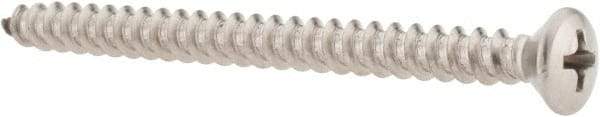Value Collection - #10 Oval Head Phillips Sheet Metal Screw - Stainless Steel, 2-1/2" OAL, Grade 18-8 - USA Tool & Supply