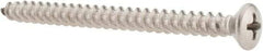 Value Collection - #10 Oval Head Phillips Sheet Metal Screw - Stainless Steel, 2-1/2" OAL, Grade 18-8 - USA Tool & Supply