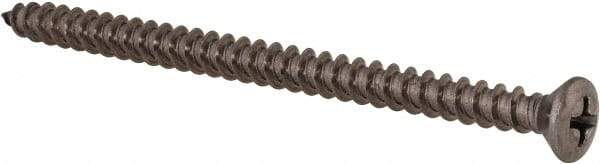 Value Collection - #10 Oval Head Phillips Sheet Metal Screw - Stainless Steel, 3" OAL, Grade 18-8 - USA Tool & Supply