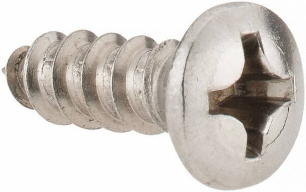 Value Collection - #12 Oval Head Phillips Sheet Metal Screw - Stainless Steel, 3/4" OAL, Grade 18-8 - USA Tool & Supply