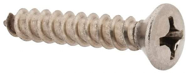 Value Collection - #12 Oval Head Phillips Sheet Metal Screw - Stainless Steel, 1-1/4" OAL, Grade 18-8 - USA Tool & Supply