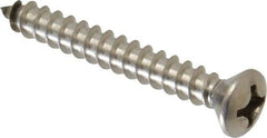 Value Collection - #12 Oval Head Phillips Sheet Metal Screw - Stainless Steel, 1-3/4" OAL, Grade 18-8 - USA Tool & Supply