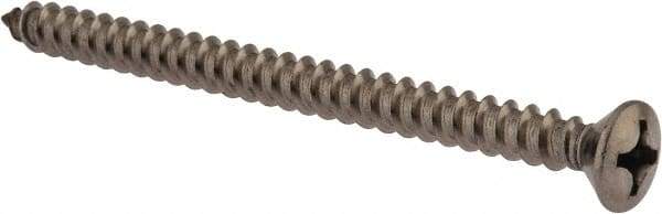 Value Collection - #12 Oval Head Phillips Sheet Metal Screw - Stainless Steel, 3" OAL, Grade 18-8 - USA Tool & Supply