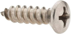 Value Collection - #14 Oval Head Phillips Sheet Metal Screw - Stainless Steel, 1" OAL, Grade 18-8 - USA Tool & Supply
