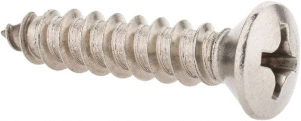 Value Collection - #14 Oval Head Phillips Sheet Metal Screw - Stainless Steel, 1-1/4" OAL, Grade 18-8 - USA Tool & Supply