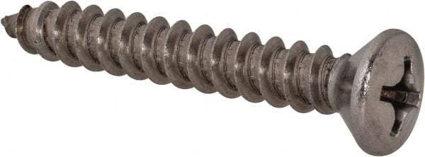 Value Collection - #14 Oval Head Phillips Sheet Metal Screw - Stainless Steel, 1-3/4" OAL, Grade 18-8 - USA Tool & Supply